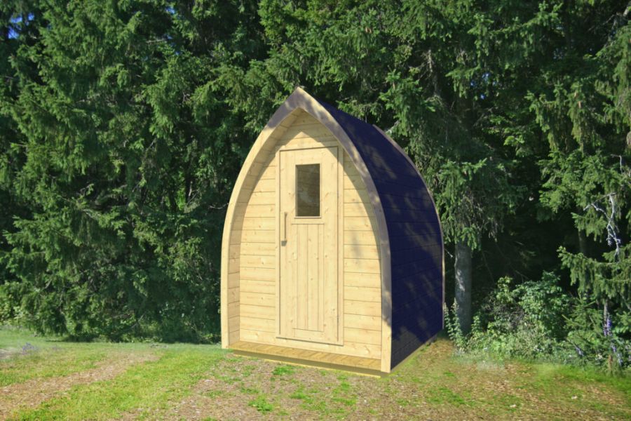 Camping Toilet DHZ - 153x140 cm - incl. dakshingles en vloer  - thermisch gemodificeerd hout