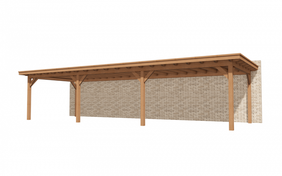 Houten overkapping Elegante 900x400 cm - Aanbouw