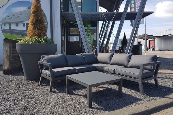 Loungeset Garden Impressions Andrea- hoekbank en tafel - grijs