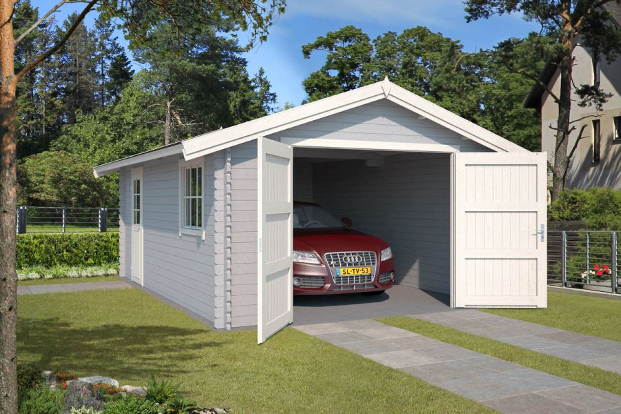 Garage Yarik 400x560 cm - Platinum Grey-Wit gecoat