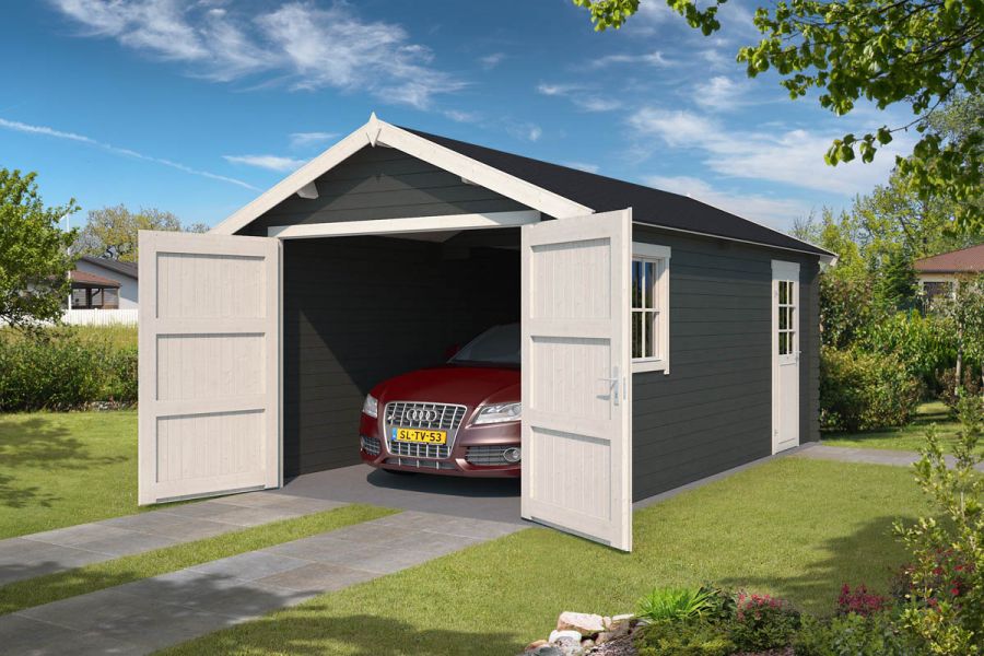 Garage Dillon 320x560 cm - Carbon Grey-Wit gecoat