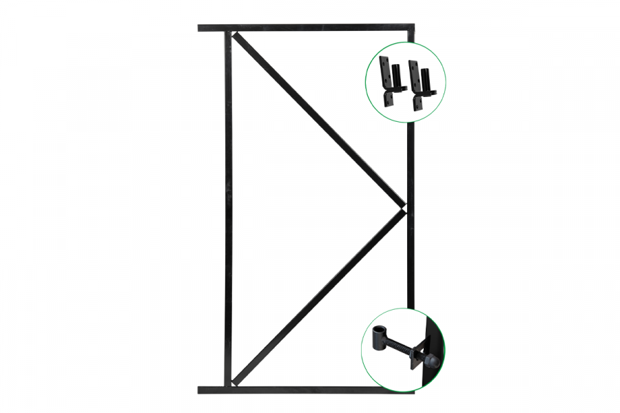 IJzeren deurframe 155x120cm zwart