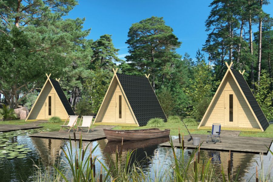 Camping Wigwam - 300x370 cm - incl. dakshingles en vloer -  thermisch gemodificeerd hout