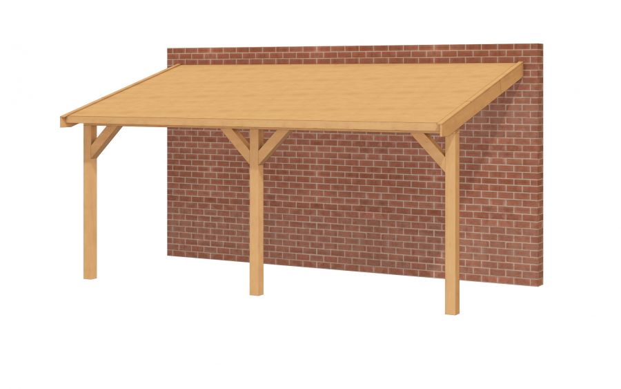 Aanbouwveranda OBLIQUE Schuin dak - 600x300 cm - Dakbeplanking