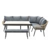 Margriet loungediningset - 6-delig carbon black - natural - mystic grey