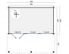 Blokhut Etten Leur 500x300 cm + luifel 200 cm - honing geïmpregneerd