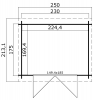 Blokhut Indi 230x175 cm - Groen geïmpregneerd plattegrond