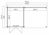 Blokhut Helena 472x230 cm - Platinum Grey-Wit gecoat plattegrond