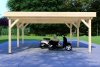 Dubbele carport 600x600 cm plat dak