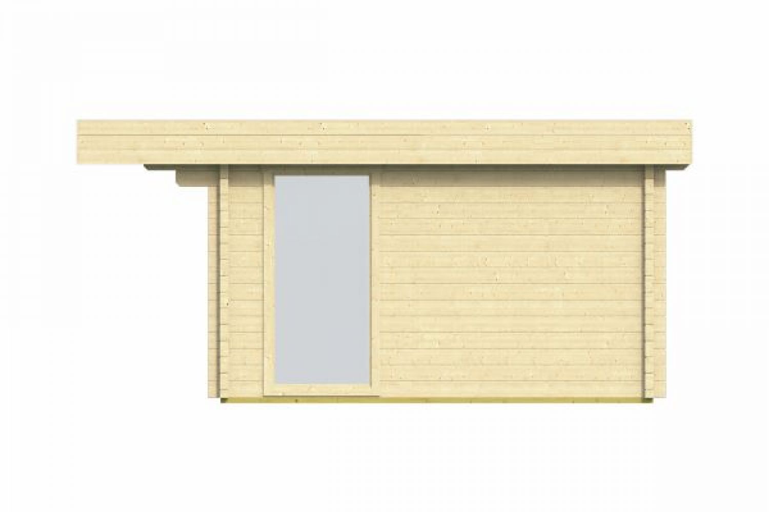 Blokhut Mia 500x360 cm + 120 cm luifel - honinggeel geïmpregneerd - incl. EPDM