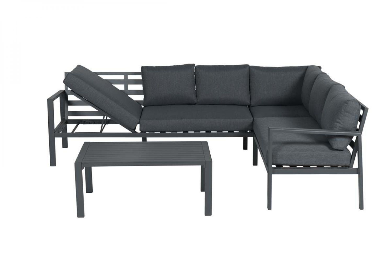 Lexington loungeset - 4-delig - rechts carbon black - reflex black