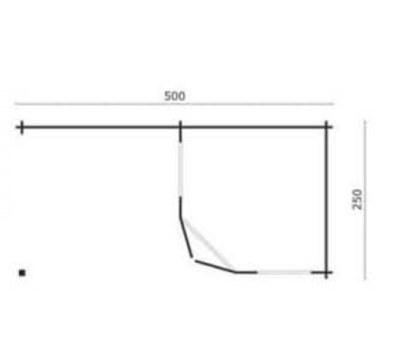 Blokhut Rianne 250x250 cm + zijluifel 250 cm - bruin geïmpregneerd