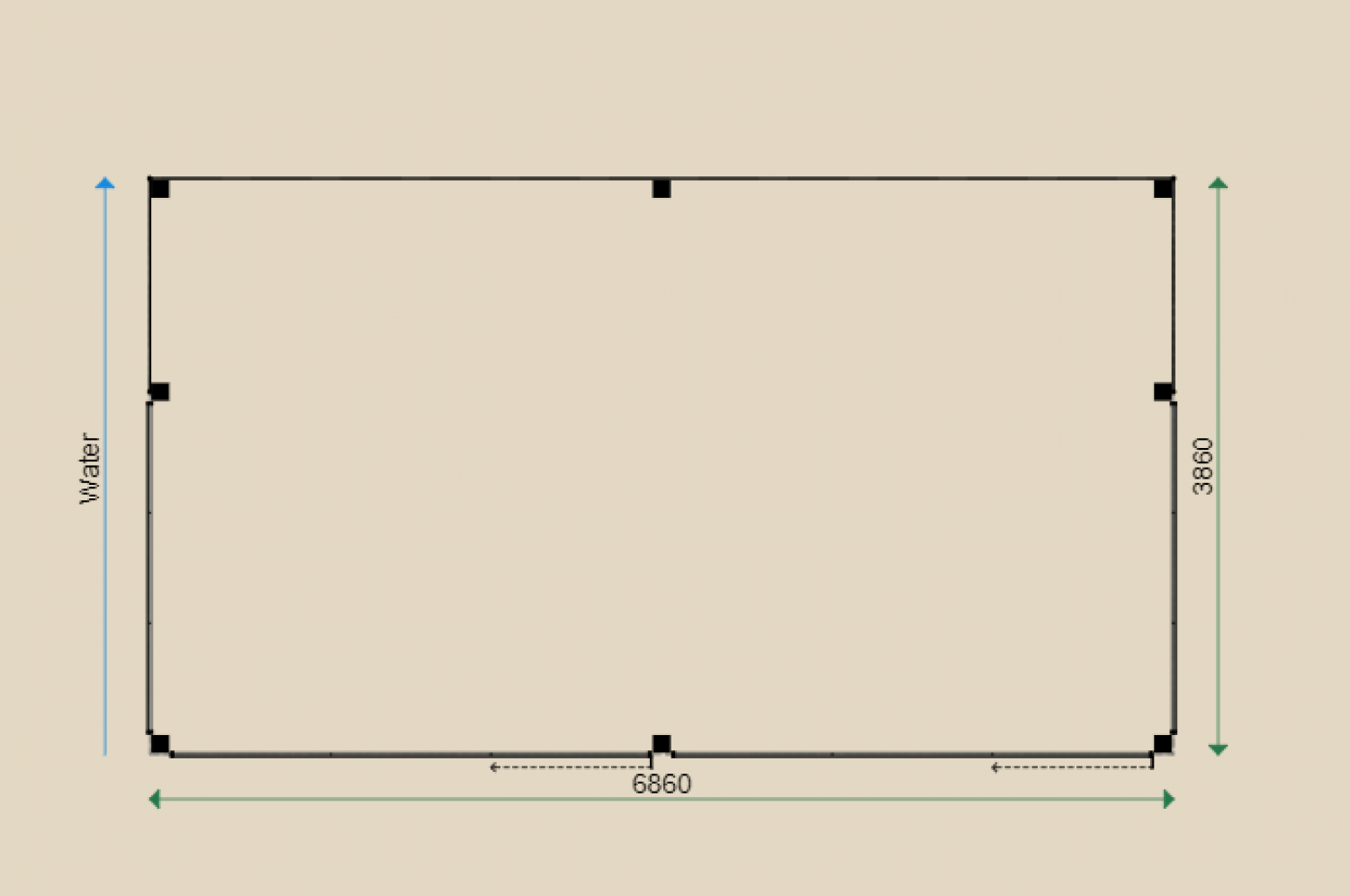 Lugarde Vrijstaande overkapping PSML1 686 x 386 cm