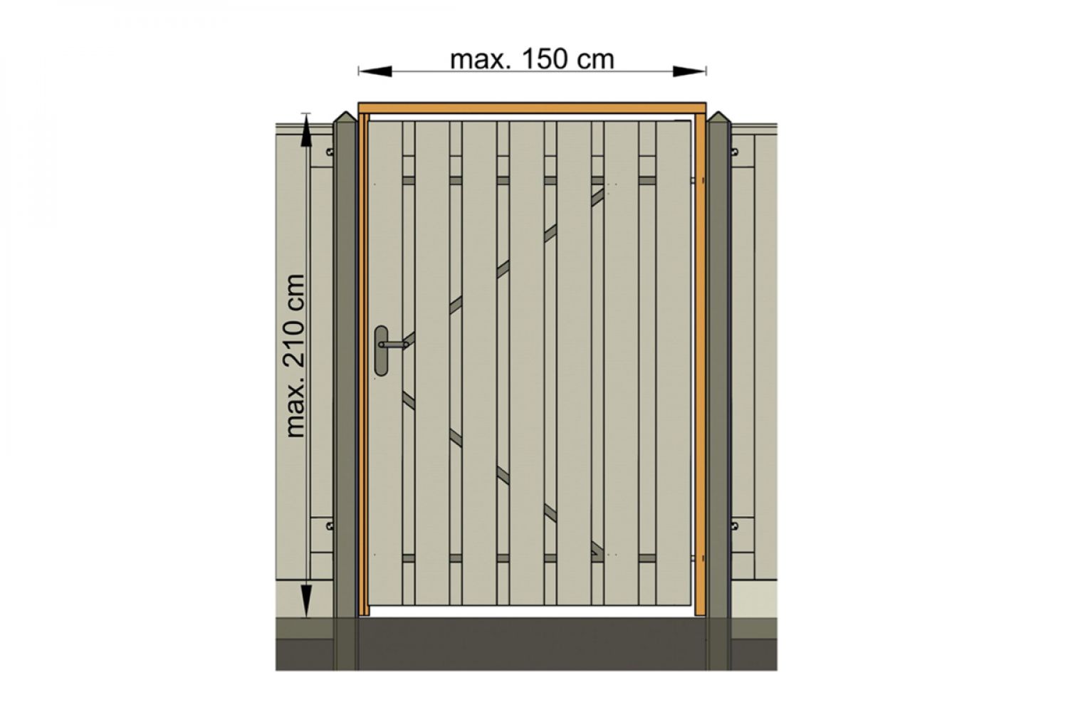 Tuindeurkozijn + aanslagligger Red Class Wood