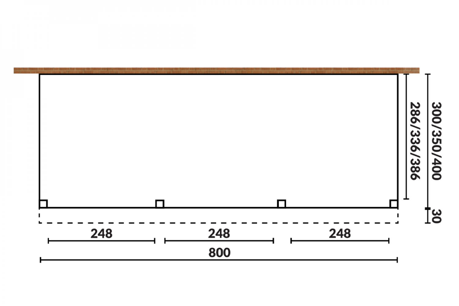 Aanbouw veranda Sublime plat dak - 800 x 350 cm