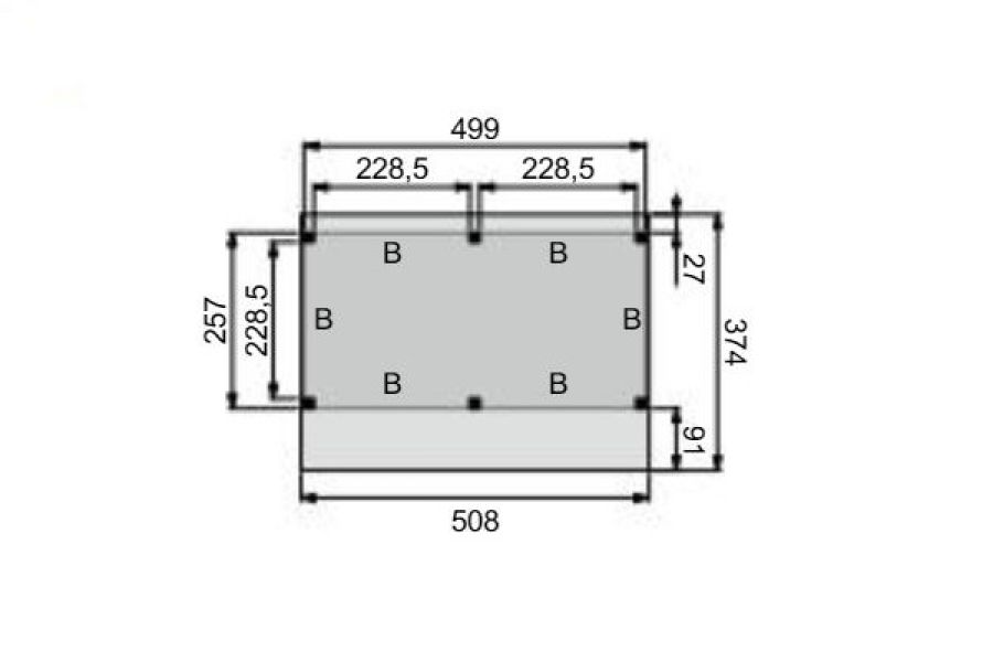 Plattegrond Kapschuur Premium 500x260 cm