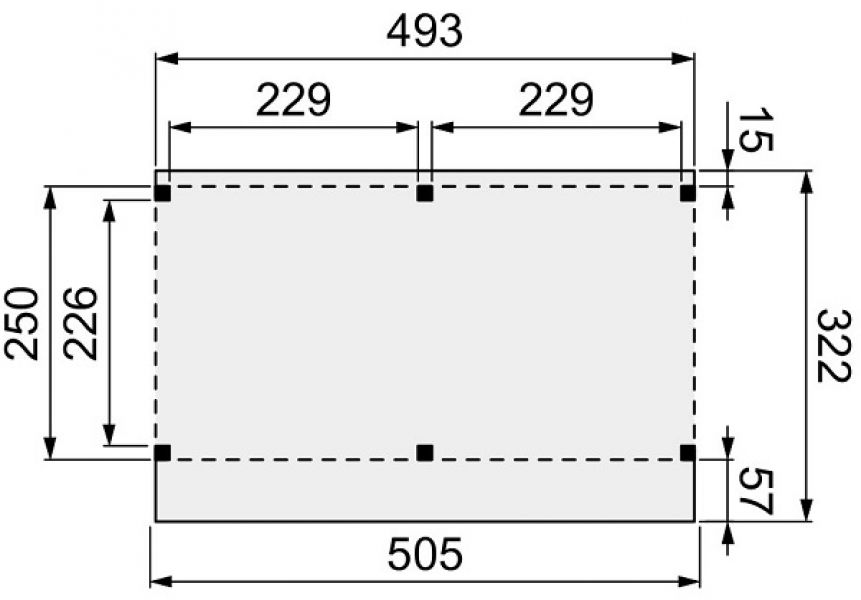 Plattegrond kapschuur Comfort 505x322 cm onbehandeld