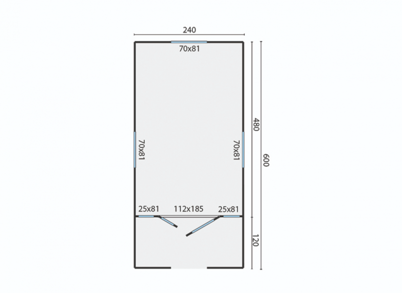 Zigeunerwagen Kathleen met veranda 720x240 cm