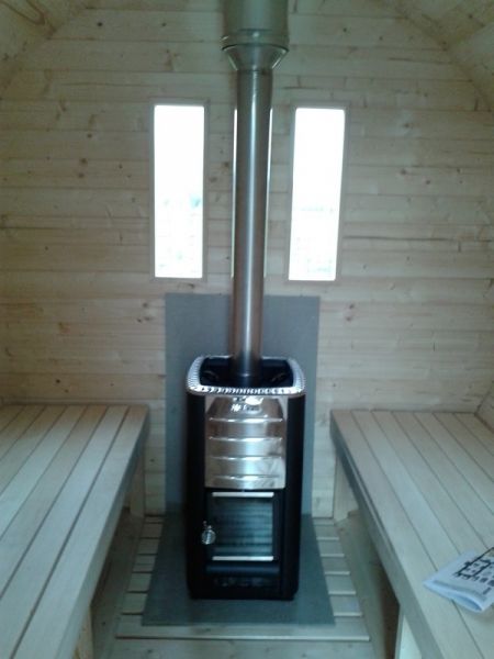 Barrelsauna Ø215x400 cm  - Vurenhout kachel