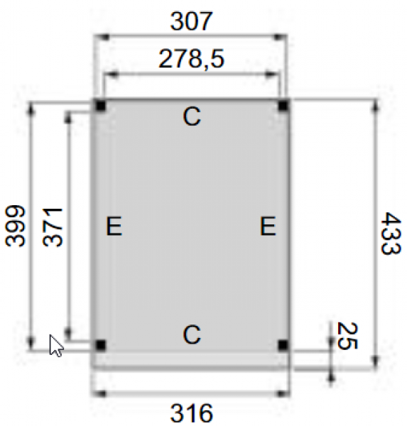 Plattegrond overkapping Premium L 310x400 cm 