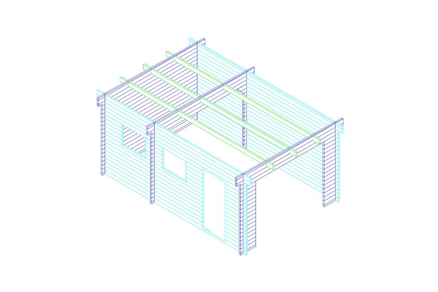 Interflex Garage 3755 375x550 cm - Gecoat plat dak