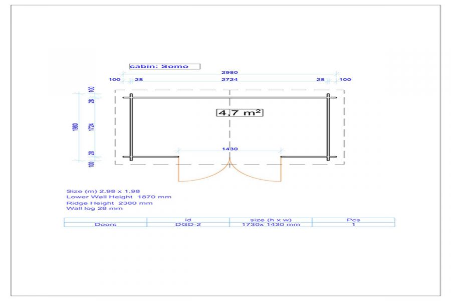 Blokhut Somo 300x200 cm