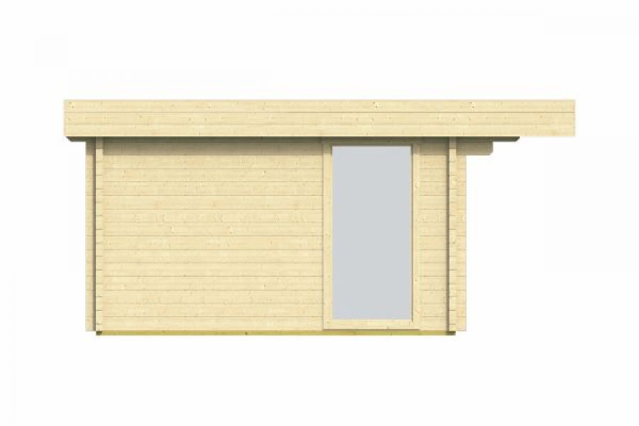 Blokhut Mia 500x360 cm + 120 cm luifel - bruin geïmpregneerd - incl. EPDM