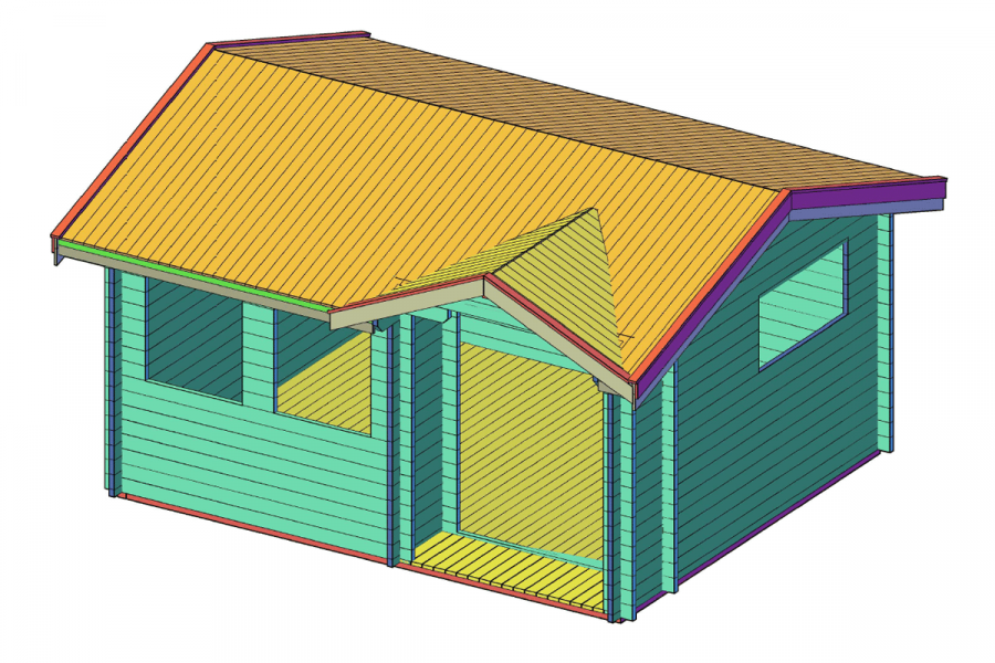 Blokhut 4235 440x370 cm - gecoat