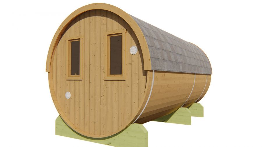 Barrelsauna Thermowood Ø215x400 cm