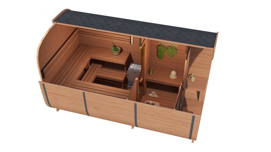 CUBE sauna Rovaniemi 219x390 cm Thermowood