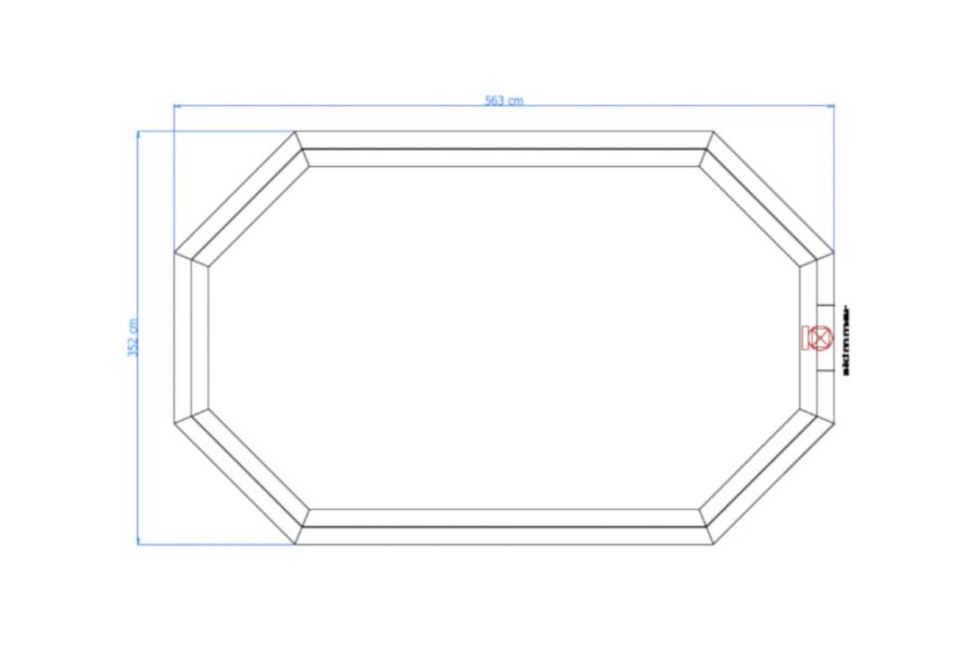 Luxe houten zwembad Playa Porto Marie 727x396x138 cm