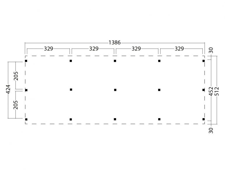 Kapschuur Billund XXL Type 9 Red Class Wood 1386x512 cm - geïmpregneerd