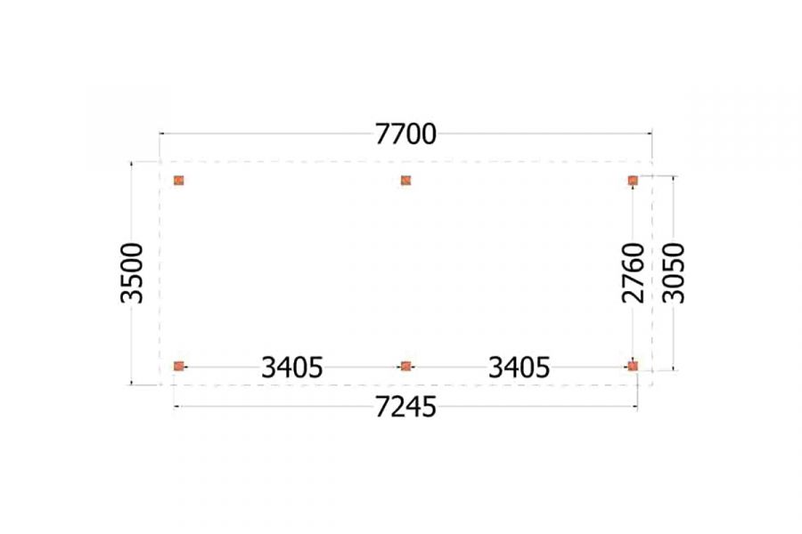 Overkapping Siena 770x350 cm