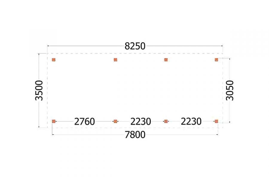 Overkapping Siena 825x350 cm