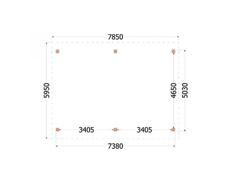 Overkapping Zadeldak XXL 770x585 cm