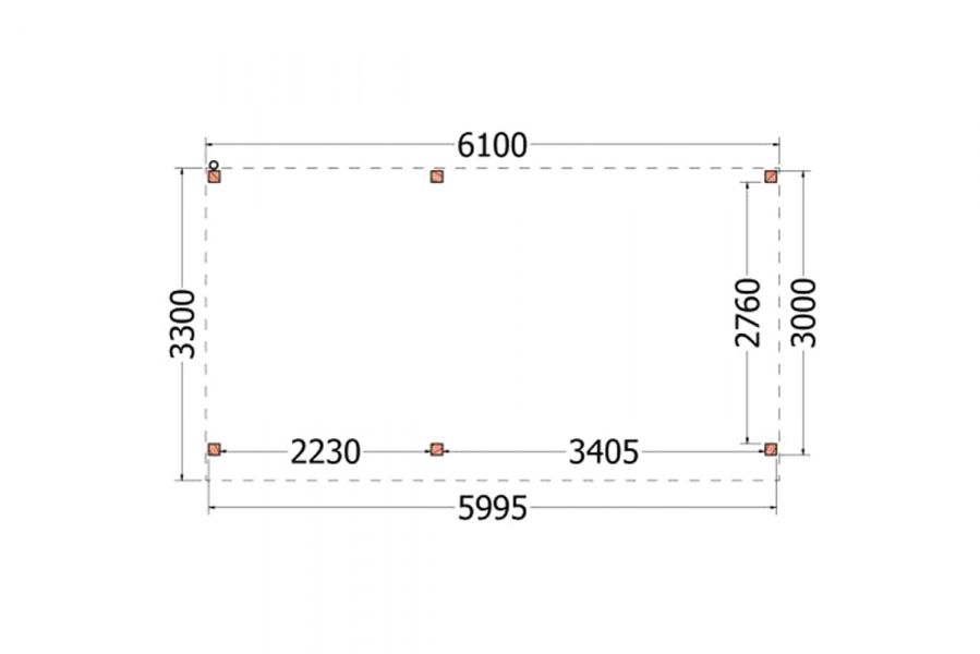 Overkapping Casa 610x330 cm