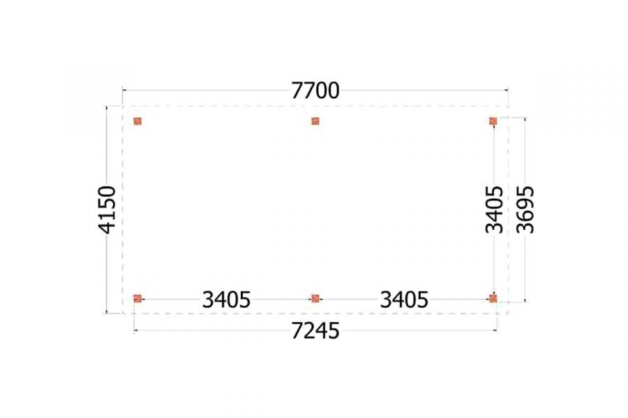 Overkapping Siena 770x415 cm