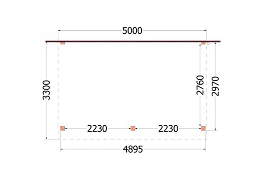 Aanbouwveranda Ancona 500x330 cm - plat dak