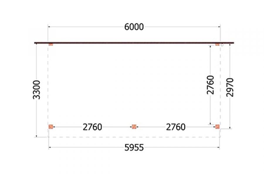 Aanbouwveranda Ancona 600x330 cm - plat dak