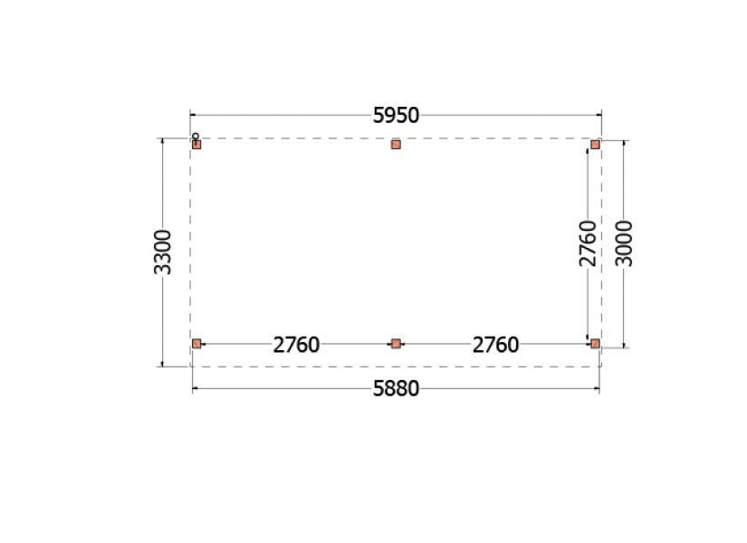 Overkapping Casa 595x330 cm - plattegrond