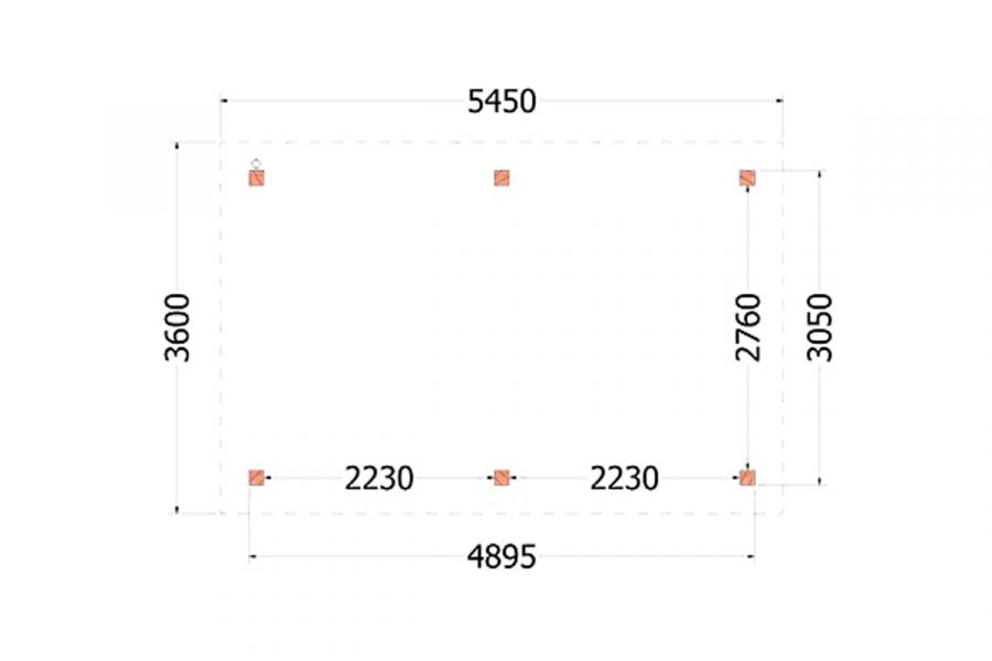 Buitenverblijf Florence 545x360 cm - Plat dak