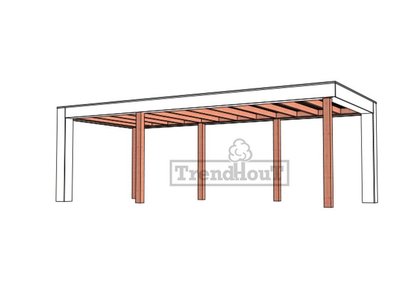 Buitenverblijf Verona 755x335 cm - Plat dak model links