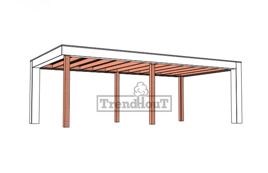 Buitenverblijf Verona 750x400 cm - Plat dak model rechts