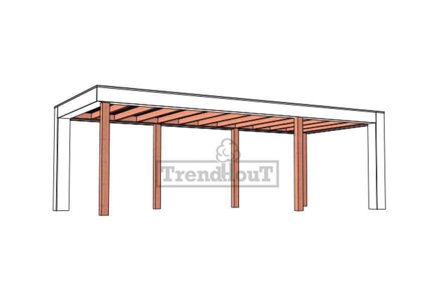 Buitenverblijf Verona 755x335 cm - Plat dak model rechts