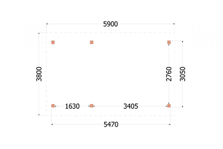 Buitenverblijf zadeldak XL 590x380 cm