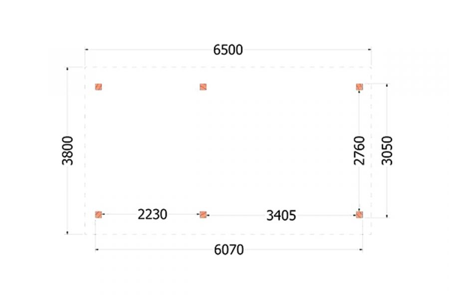 Buitenverblijf zadeldak XL 650x380 cm