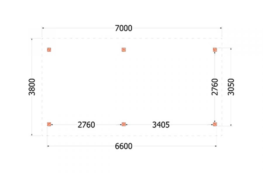 Buitenverblijf zadeldak XL 700x380 cm