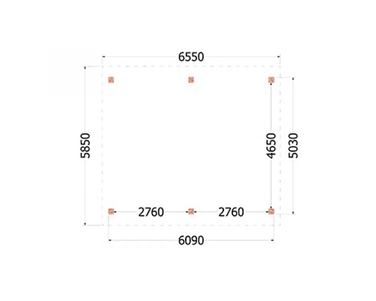 Overkapping Zadeldak XXL 655x595 cm