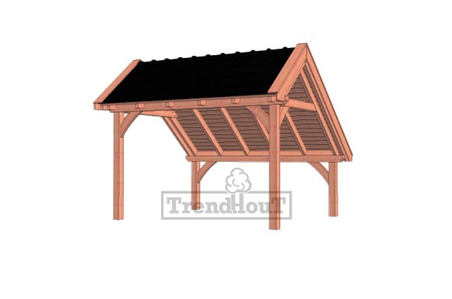 Trendhout kapschuur de Hoeve XL 415x380 cm - basis