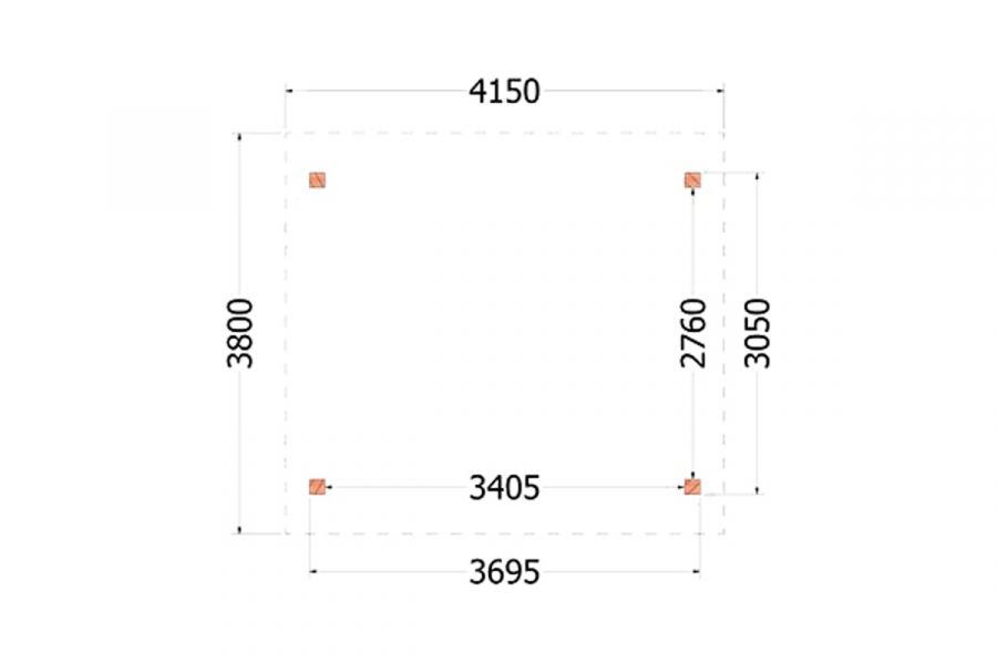 Kapschuur de Hoeve XL 415x380 cm